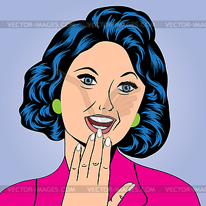 Pop Art laughing woman - vector image