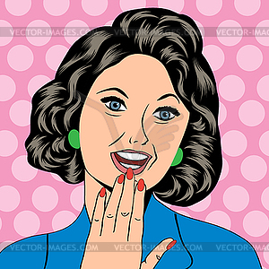 Pop Art laughing woman - vector clipart