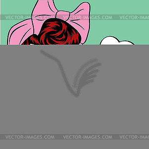 Woman chatting on phone, pop art - vector clip art