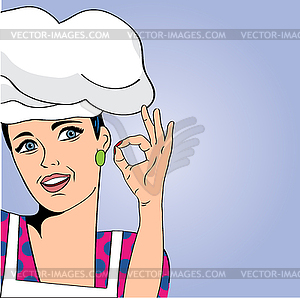 Pop art woman cook - vector image