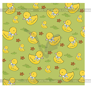 Seamless background with rubber duck - vector clipart