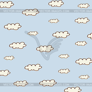 Бесшовный фон с мультяшныйов облака - изображение векторного клипарта