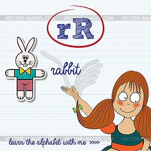 Alphabet worksheet of letter r - vector image