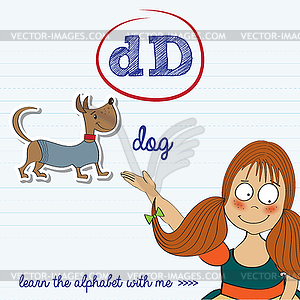 Alphabet worksheet of letter d - vector EPS clipart