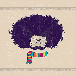 Fashion silhouette in hipster style - vector clipart
