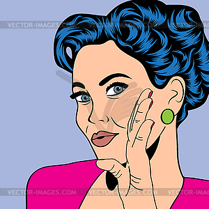 Pop art retro woman in comics style - vector clip art