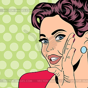 Pop art retro woman in comics style - vector image