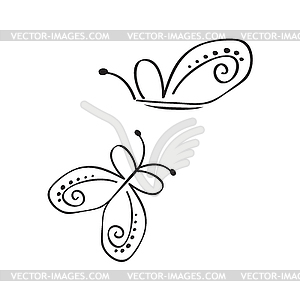 Collection of stylized butterfly - vector clip art