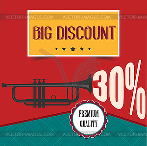 Retro discount poster - vector clip art