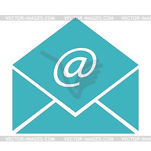 Envelope with electronic mail sign - vector clipart