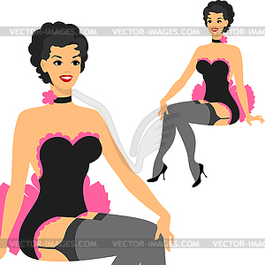 Beautiful pin up girl 1950s style - vector image