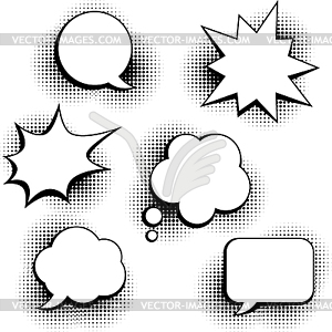 Set of speech bubbles in pop art style - vector image