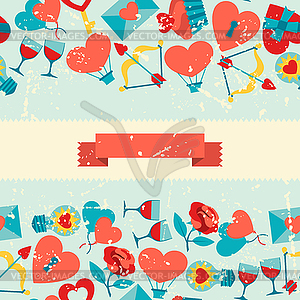 Valentine`s and Wedding seamless pattern - vector clipart