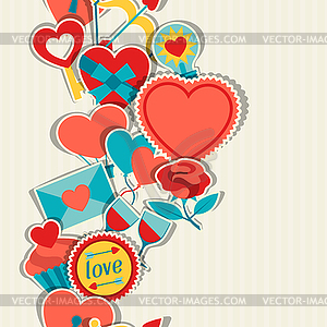 Valentine`s and Wedding seamless pattern - vector image