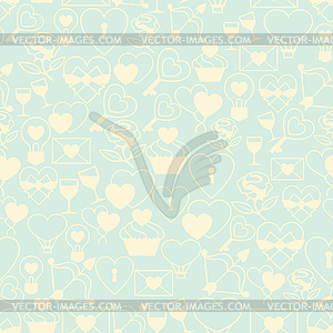 Valentine`s and Wedding seamless pattern - vector clipart