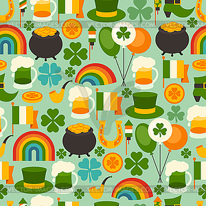 Saint Patrick`s Day seamless pattern - vector clipart