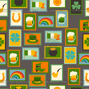 Saint Patrick`s Day seamless pattern - vector clip art