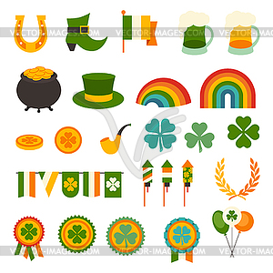 Saint Patrick`s Day icons set - vector clipart