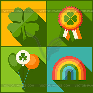 Saint Patrick`s Day background in flat design style - vector clipart