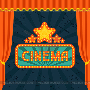 Movie and cinema retro background - vector clipart