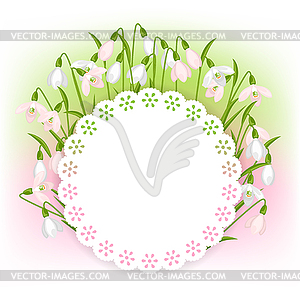 Spring flowers snowdrops natural background - vector image