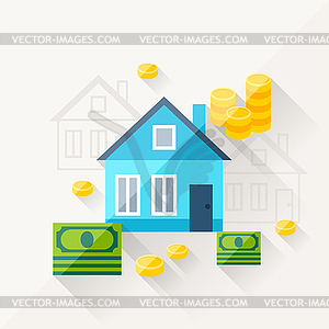 Concept of mortgage in flat design style - vector clipart