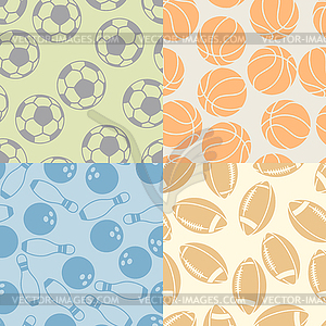 Seamless patterns of sport icons - vector clipart