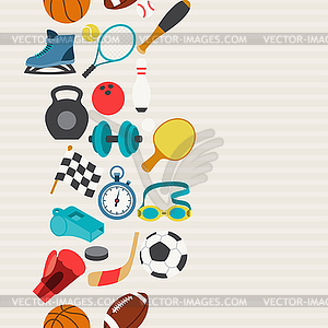 Seamless pattern of sport icons - vector EPS clipart