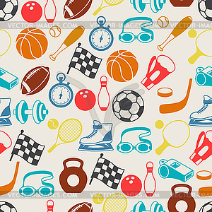 Seamless pattern of sport icons - stock vector clipart
