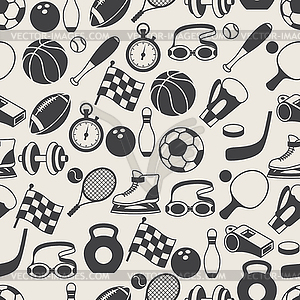 Seamless pattern of sport icons - vector clip art