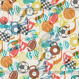 Seamless pattern of sport icons - vector image