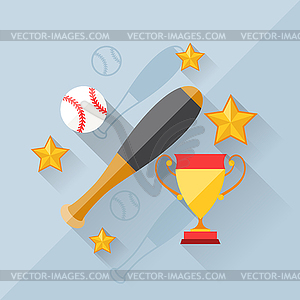 Concept of baseball in flat design style - vector image