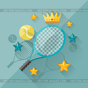 Concept of tennis in flat design style - vector image