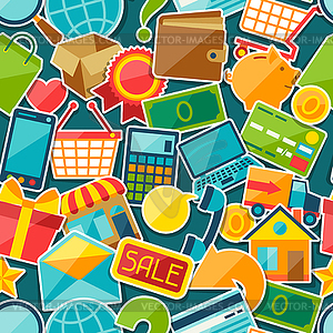 Internet shopping seamless pattern - vector image