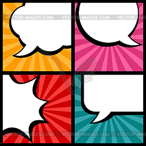 Set of speech bubbles in pop art style - vector clipart