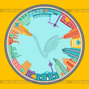 Cityscape background with buildings - vector clip art