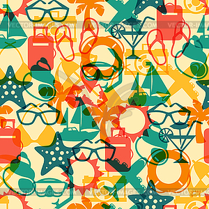 Travel and tourism seamless pattern - vector image