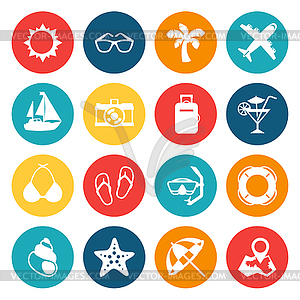 Travel and tourism icon set - vector image