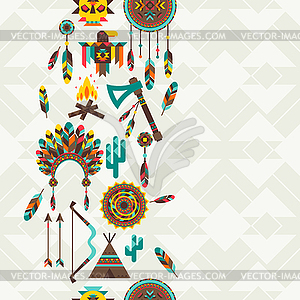 Ethnic seamless pattern in native style - vector clipart