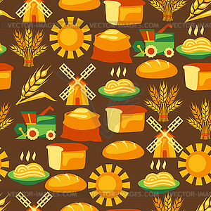 Seamless pattern with agricultural objects - vector clipart