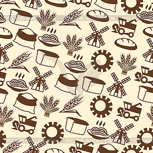 Seamless pattern with agricultural objects - vector image