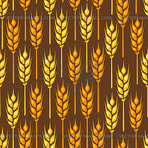 Seamless pattern with ears of wheat - vector clipart