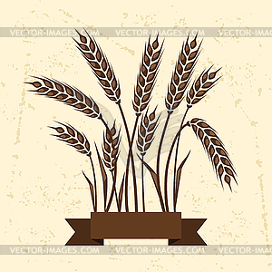 Background with ears of wheat - vector clip art