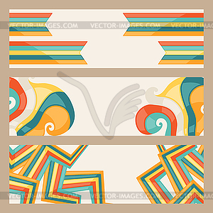Hipster style horizontal banners - vector clipart