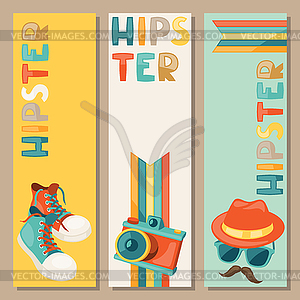 Hipster style vertical banners - royalty-free vector clipart