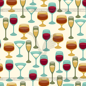 Seamless pattern with wine glasses - vector EPS clipart