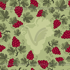 Дизайн фона с виноградом - векторизованное изображение клипарта