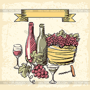 Wine vintage  - vector clipart