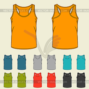 Set of templates colored singlets for men - vector clipart