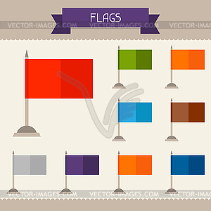 Flags colored templates for your design in flat - vector clip art